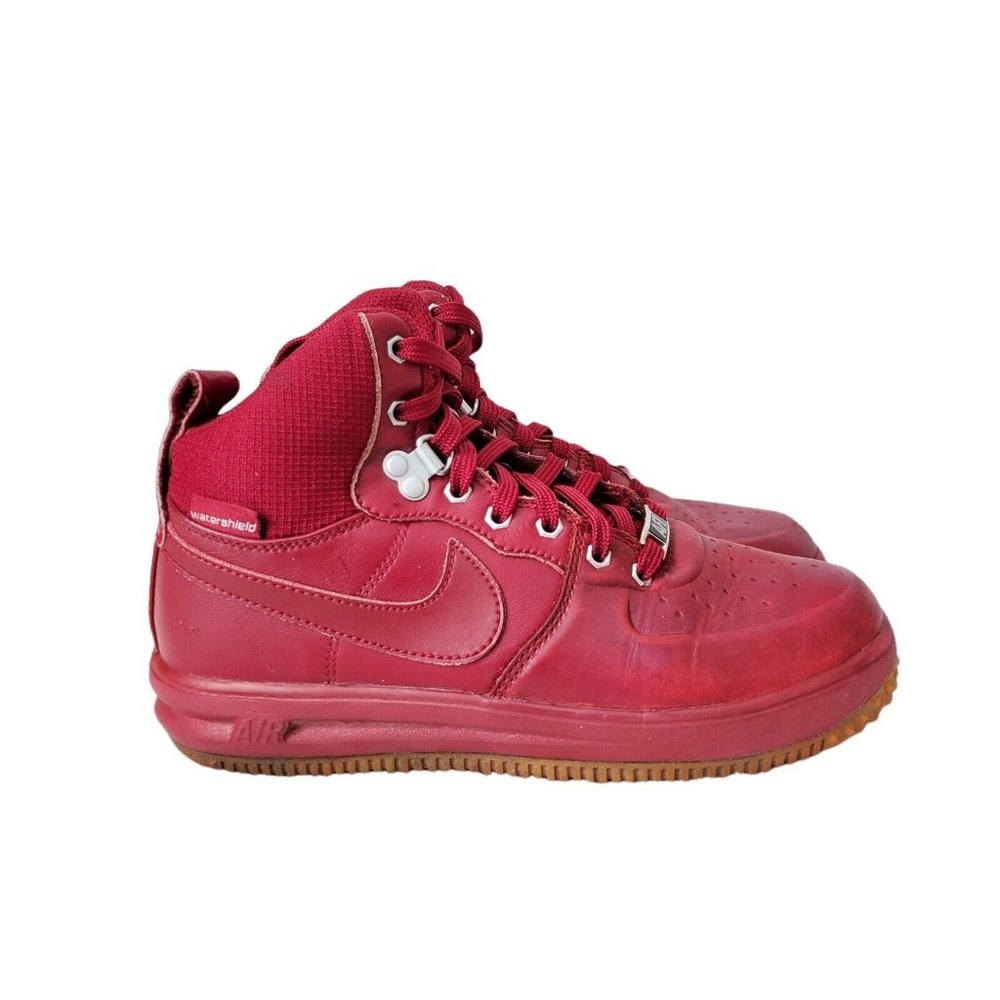 Nike Lunar Force 1 Duck Boot Red With Gum Bottoms Mens Size 5Y Women's 6.5